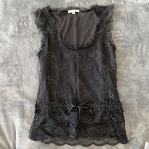 Black Lace Vest/Sleeveless Top
